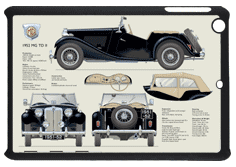 MG TD II 1951-52 (square lights & wire wheels) Small Tablet Covers